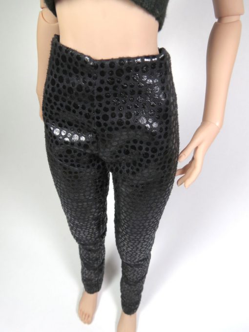 Black Vinyl Dot Pants - Image 5