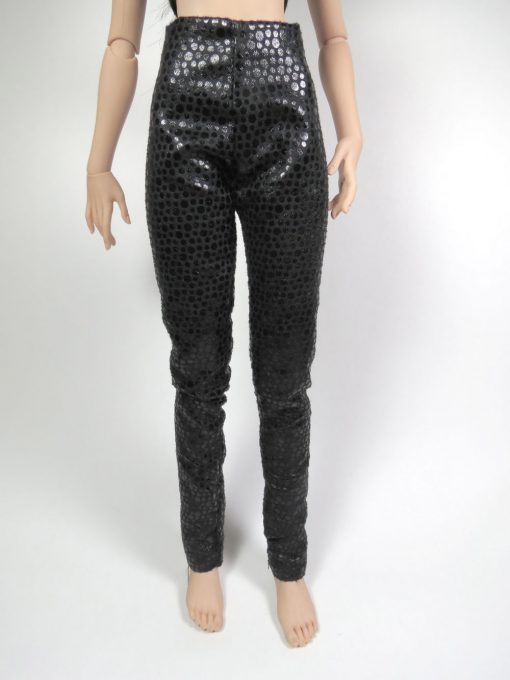 Black Vinyl Dot Pants - Image 3