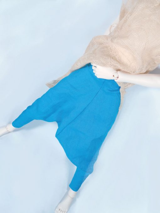 Linen Harem/Parachute Pants Pacific Blue Large - Image 4
