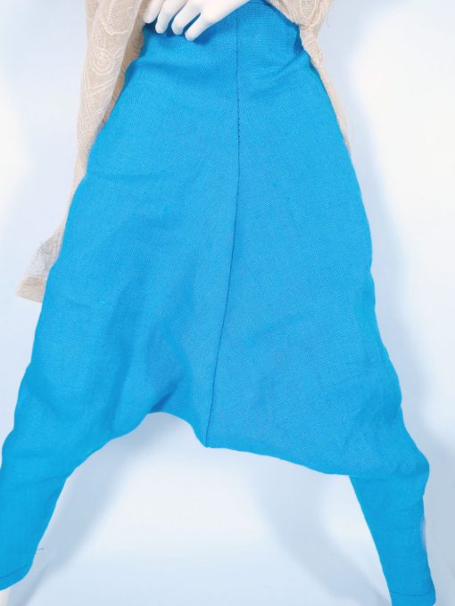 Linen Harem/Parachute Pants Pacific Blue Large