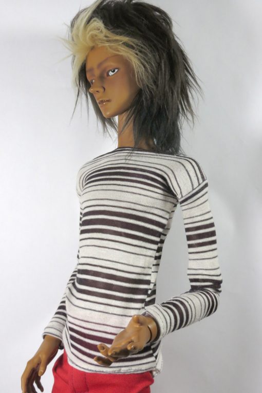 Cream and Purple Stripe Top - Image 4