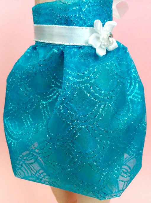 Blue Fishscale Glitter Skirt
