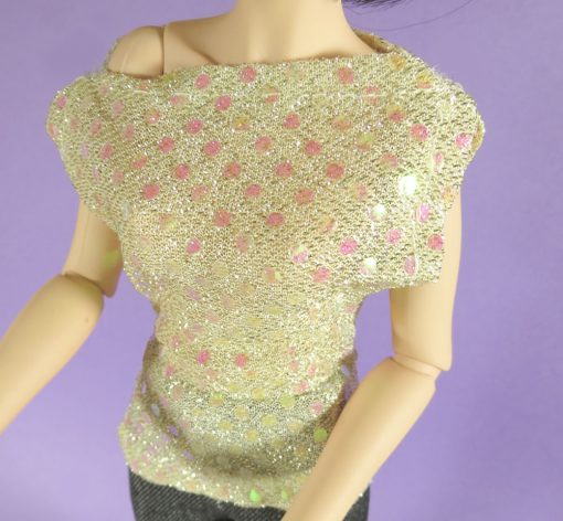 Cream Rainbow Dot Shirt for Ball Jointed Doll