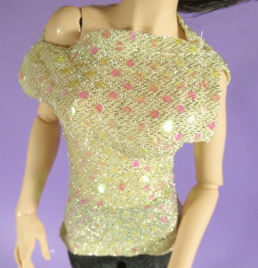 Cream Rainbow Dot Shirt for Ball Jointed Doll