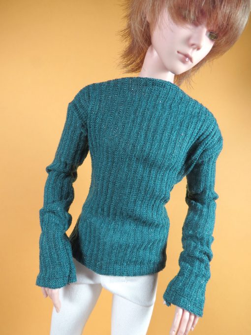 Ball Jointed Doll Green Gold Sweater