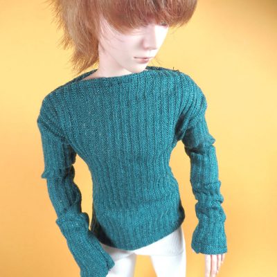 Ball Jointed Doll Green Gold Sweater