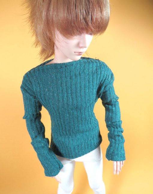 Ball Jointed Doll Green Gold Sweater
