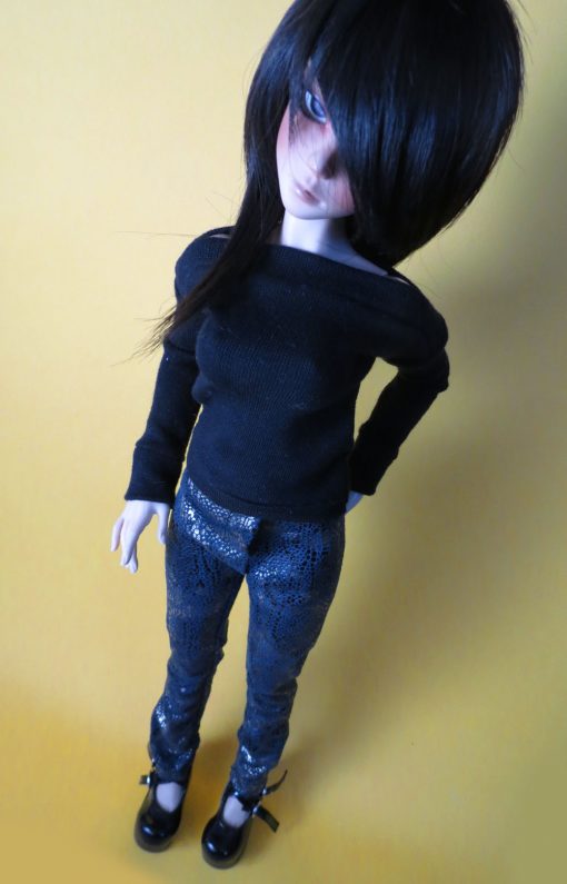 Blue Snakeskin Pants with Metallic Gold BJD CLothing